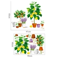 Garden plant wall stickers with lemon tree and lavender pots, 83x97cm display size - 60*90cm