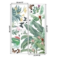 Dettaglio degli adesivi murali tropicali con foglie di banano e cactus con dimensioni - Set di 2 Fogli 30*90CM