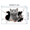 Pegatina de pared de gato 3D con dimensiones de 30cm x 20cm y diseño de gatito - Gatito Gris (KS6804-B)
