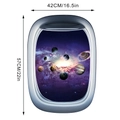 Detailed view of 3D galaxy wall sticker showing dimensions of 42x57cm for home decor - Nine Planets And Galaxy View (KS6802-12)