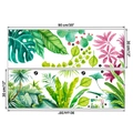 Detailweergave van tropische planten muurstickers met afmetingen voor wanddecoratie - 30x90cm x 2 STUKS