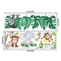 Lámina detallada de pegatinas de pared de animales de la selva con elefante y jirafa - Juego de Animales de la Selva / Empaque en bolsa