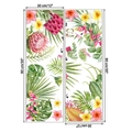 Detaillierte Makroansicht von zwei tropischen Wandaufklebern mit Monstera und Frangipani - 30*90CM x 2 Blatt Set