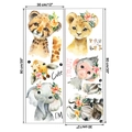 Detailansicht von zwei 30x90cm Aquarell-Wandstickern mit Dschungeltieren im Cartoon-Stil - 30*90CM x 2 Blatt Set