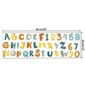 Dinosaurier Alphabet und Zahlen Wandtattoo Set für Kinder Früherziehung 90x30cm - Dinosaurier Alphabet Nummern Set (30*90CM)