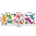 Maßangaben der Dinosaurier-Wandaufkleber, drei Teile à 30x30cm pro Set für Kinderzimmer - 30*30cm