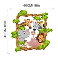Detailansicht der 40x40cm Wandtattoos mit Safari-Tieren im Cartoon-Design - 40*40CM in Beutel