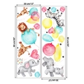 Makroaufnahme der Aquarell-Wandsticker mit Giraffen- und Elefantendetails für Kinder - Handgemalte Aquarell Tiere & Ballon Stil (KSY-175)