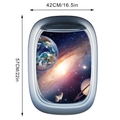 3D space porthole wall sticker with earth and planet views 42cm by 57cm size details - Earth Saturn Gorgeous Nebula (KS6802-7)