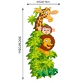Detailed wall sticker layout with giraffe and lion motifs, size 40x90cm for kids rooms - 40x90cm