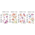 Set van vier 30x50cm aquarel bloemen en vlinder muurstickers voor woondecoratie - Aquarel Bloemen Vlinder Stijl / 30x50cm