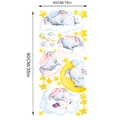 Detail met afmetingen van olifant muurstickers met een formaat van 90cm bij 40cm - Standaard Stijl