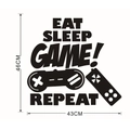 Adesivo murale Eat Sleep Game con controller nero per l'arredo della sala da gioco - 43x46cm