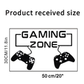 Vista detallada del vinilo de pared Gaming Zone tamaño 50cm x 30cm para decoración - 30*50cm