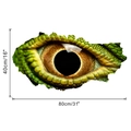 Detailed realistic 3D broken wall sticker with a green dinosaur eye 80x40cm size - Green Reptile Eye (B)