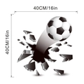 Detalle de vinilo decorativo fútbol 3D efecto pared rota medidas 40x40cm 16x16in - KSR-48B Pared Rota Fútbol 40*40CM