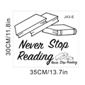 Adesivo murale Never Stop Reading tema libri 35x30cm decorazione per interni casa ufficio - 30*35cm