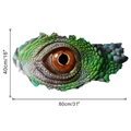 Detailed 3D dinosaur eye wall decal with green scales measuring 80cm x 40cm for room decor - Green Scale Dragon Eye (D)