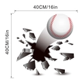 Vinilo decorativo de béisbol 3D con efecto de pared rota y medidas 40cm - KSR-48D Pared Rota Béisbol 40*40CM