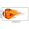 Dettaglio dell'adesivo murale 3D football americano in fiamme con misure 60x30cm - Pallacanestro in Fiamme