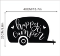 Dettaglio dell'adesivo Happy Camper con dimensioni 40cm per 25cm per decorazione - 40*25cm