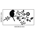 Dettaglio dell'adesivo murale uccello su ramo con dimensioni 30x60cm indicate - 30x60cm / Nero