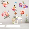 Self-adhesive 3D floral wall stickers with colorful butterflies for home decoration - KSR-35 Butterfly Peony Flower