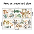 Detailed sheet size of dinosaur and castle wall stickers, measuring 90cm by 30cm in total - Watercolor Cartoon Dinosaur Castle Style (KSA-10)