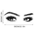 Dimensions 20x58cm pour stickers muraux en vinyle noir motif cils et yeux de femme - Style Cils Fins (KSA-9C)