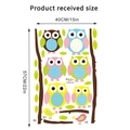 Diseño detallado de la hoja de pegatinas de búhos y pájaros con dimensiones - 40*60CM Embalaje en Bolsa