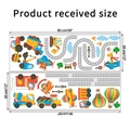Detail of cartoon vehicles and animals wall stickers showing 90x30cm layout size - Cartoon Transportation Theme (KSY183) / Tools Set Combo