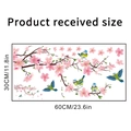 Tabla de tallas detallada para adhesivo de pared con flores de cerezo y pájaros azules - Estilo hacia la derecha (KSY-184Y) / 30*60cm