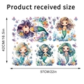 Wandtattoo-Set Meerjungfrau mit Seesternen und Algen, Maße 42cm x 57cm für Kinder - 42*57CM In Beutelverpackung