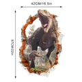 Dettaglio adesivo murale 3D dinosauro effetto rottura muro con dimensioni 57cm x 42cm - Stile C (KS6806C)-42x57cm