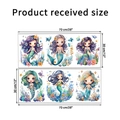 Detailed dimensions of mermaid wall stickers with sizes 70x30cm for home decor - 30*70CM 2 Sheets In Bag