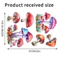 Watercolour mushroom wall sticker layout with size specifications for home decor - 42*57CM In Bag Packaging