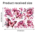Vinilo decorativo de mariposas rosas y flores con tamaño de entrega de 42x57cm - 42*57cm