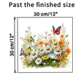 Dettaglio adesivo murale fiori e farfalle 30x30cm per decorazione bagno e frigorifero - Stile Floreale Estivo Vibrante (KSA26-A)