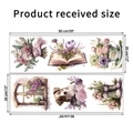 Detail of floral wall stickers layout showing two pieces of 90x30cm garden decals - Pastoral Watercolor Dog Flower (KSY192)