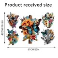 Planche de stickers muraux papillons et croix fleurie, format 57 cm par 42 cm - 42*57CM Emballage En Sac
