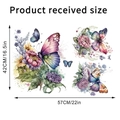 Detaillierte Blattgröße der Aquarell Schmetterling und Pfingstrose Wandtattoos in 42x57cm - 42*57cm