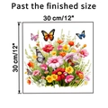 Vista dettagliata dell'adesivo murale 30cm con fiori colorati e farfalle da giardino - Stile Cosmos in Fiore (KSA26-B)