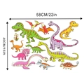 Dimensiones detalladas de pegatinas de dinosaurios animados de 58cm x 40cm para niños - 40x60cm