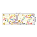 Detailed layout of cartoon unicorn and rainbow wall stickers measuring 90cm by 30cm - 30*90cm