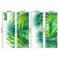 Set van 4 muurstickers met tropische planten en groene palmbladeren, elk 30x90 cm groot - Grote Meerbladen Set (KSR-38L)
