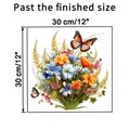 Détail de stickers muraux fleurs et papillons colorés avec dimensions de 30cm x 30cm - Style Papillon et Fleurs Colorés (KSA26-E)