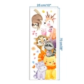 Vertical layout of watercolor safari animals wall sticker for nursery decor 25x70cm - 58C-25*70CM