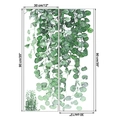 Dettaglio dell'adesivo murale con foglie verdi pendenti, dimensioni 30x90 cm per foglio - Stile Cesto Appeso (KSY-28) / 30x90cm x 2 Fogli