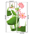 Detaillierte Maße der Lotusblumen-Wandaufkleber mit 30x90cm Größenangaben für Wände - 30*90CM x 2 Blatt Set