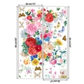 Detalle de dos vinilos decorativos de 30x90cm con peonías, rosas y mariposas coloridas - Estilo Pájaro Floral Realista Multicolor (KSY-43)